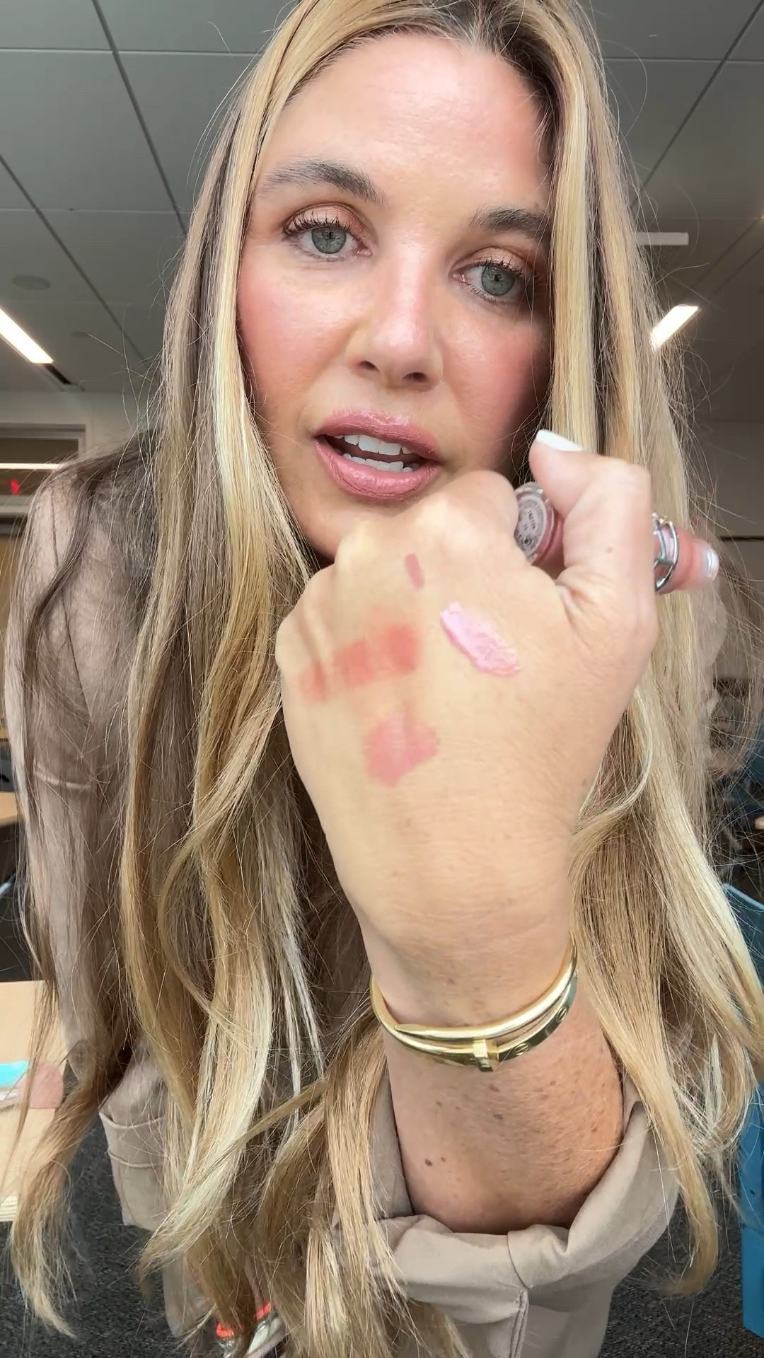 Gloss is Honey Moon 
Prada lipstick in Tiepolo 
Hourglass lip liner in TEMPT
Kosas eyeshadow in Embered 
YSL blush in Honey Moon
Jeans: 27

#LTKdayinmylife #LTKWorkwear #LTKBeauty