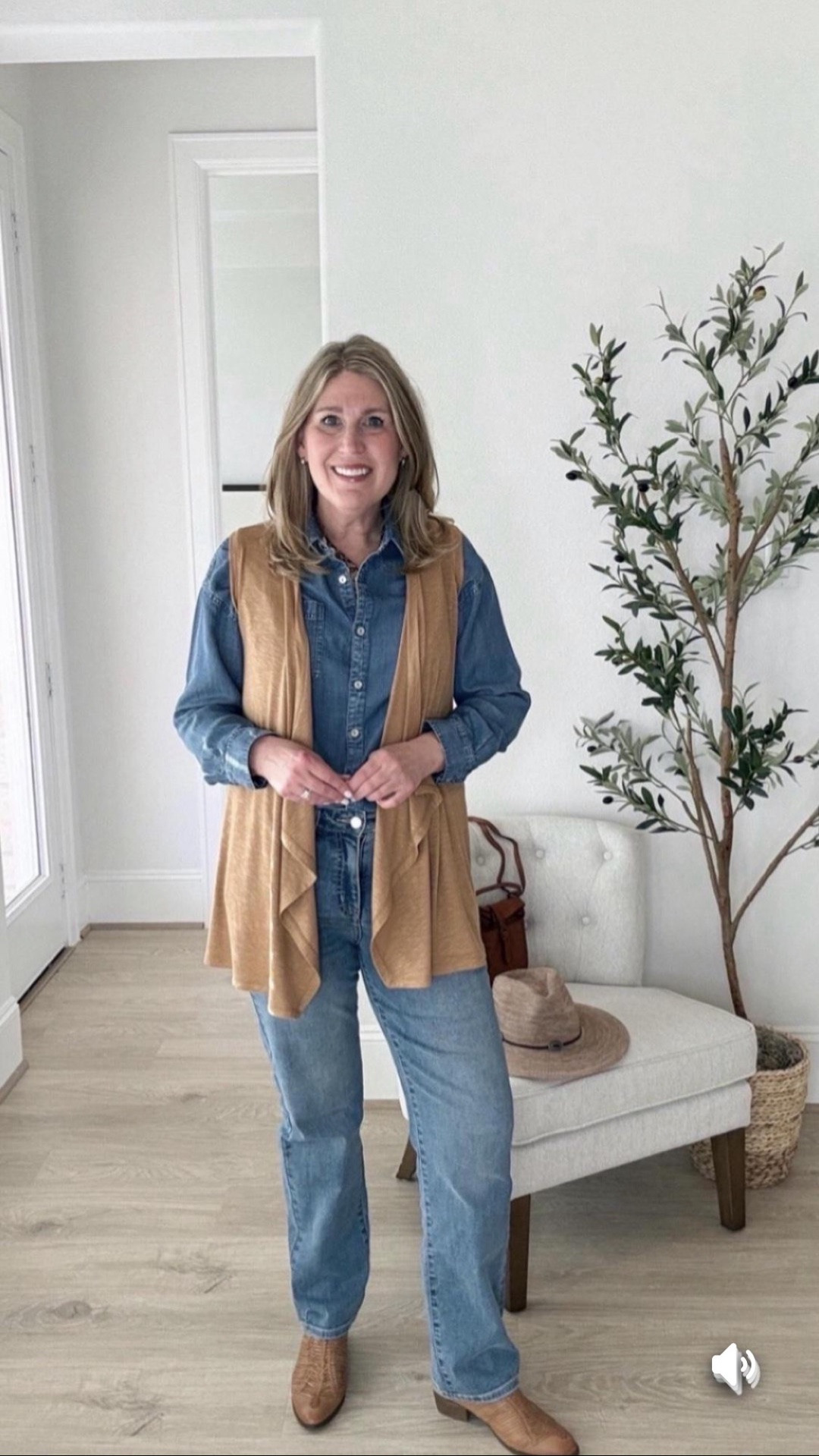 @Coldwater Creek try-on haul. I absolutely LOVE these pieces. So comfy and versatile. ♥️

➡️ I’m featuring the ShapeMe® High Rise Straight-Leg Jeans. They are a customer favorite! They come in misses, petite, tall, and plus sizes.

➡️ The River Walk Denim Shirt. I love that this comes in the colors Pale Mauve and also a Medium Wash. It is available in misses, petite, and plus sizes as well.

➡️ Braided Loop Adjustable Belt - so cute! Available in brown or black. Also available in plus. 

➡️ Lightweight Slub Knit Vest - I adore this Sierra Clay color.  It also comes in misses, petite, or plus sizes.

➡️ Amarillo Leather Mules by Walk With Me™. These are another customer favorite! They come in 5 lovely color options and lots of sizes to mix and match!

➡️ Just-Right Crossbody Bag. Full-grain leather with fine Italian craftsmanship. Handmade of soft, supple calfskin. Carries all the essentials in a simple, pocketless design. Magnetic closure, top handle and 55" adjustable strap. 4 options for color!

#LTKWatchNow #LTKShoeCrush #LTKFindsUnder100 #LTKStyleTip #LTKItBag #LTKMidsize #LTKPetite #LTKPlusSize #LTKTravel #LTKOver40 #LTKSeasonal #LTKWorkwear #LTKootd
