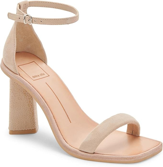Dolce Vita Women's Fayla Leather Ankle Strap Block Heel Sandal | Amazon (US)