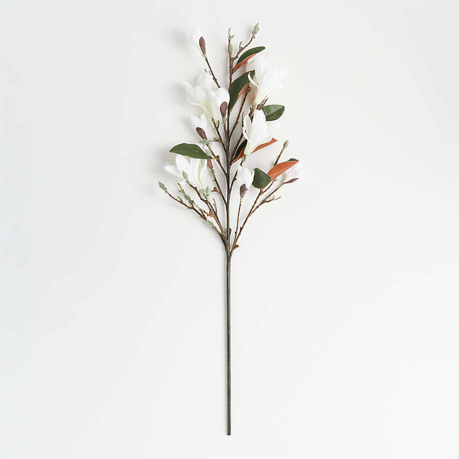 Faux Magnolia Stem 46" | Crate & Barrel | Crate & Barrel