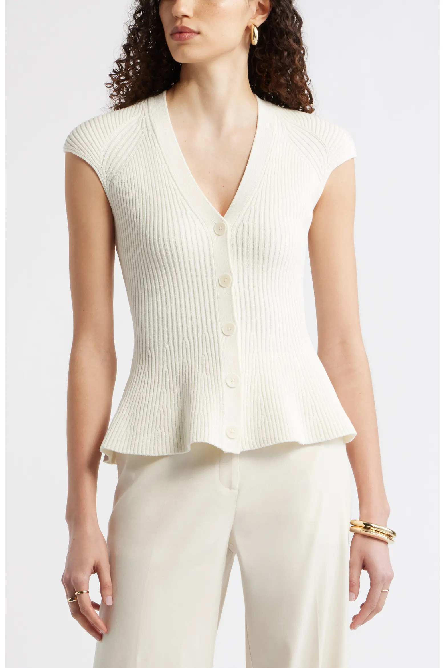 Rib Peplum Top (Women) | Nordstrom | Nordstrom
