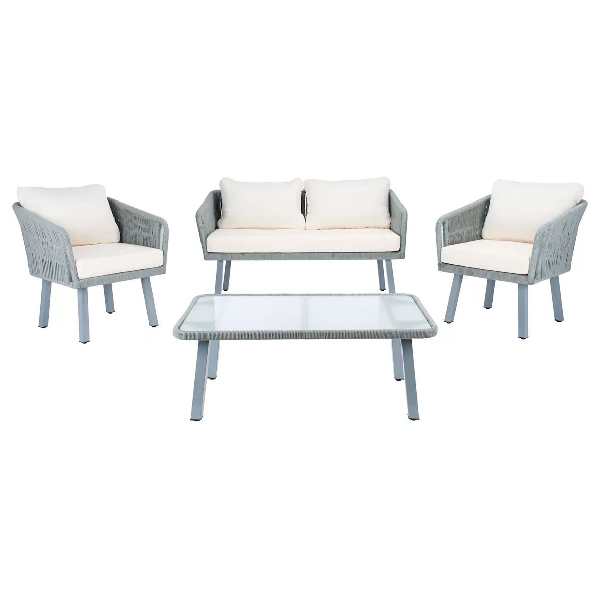 Safavieh Kerson Rope Loveseat, Chair & Coffee Table 4-piece Set | Kohl's