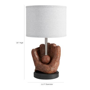Baseball Table Lamp with USB | Pottery Barn Teen | Pottery Barn Teen