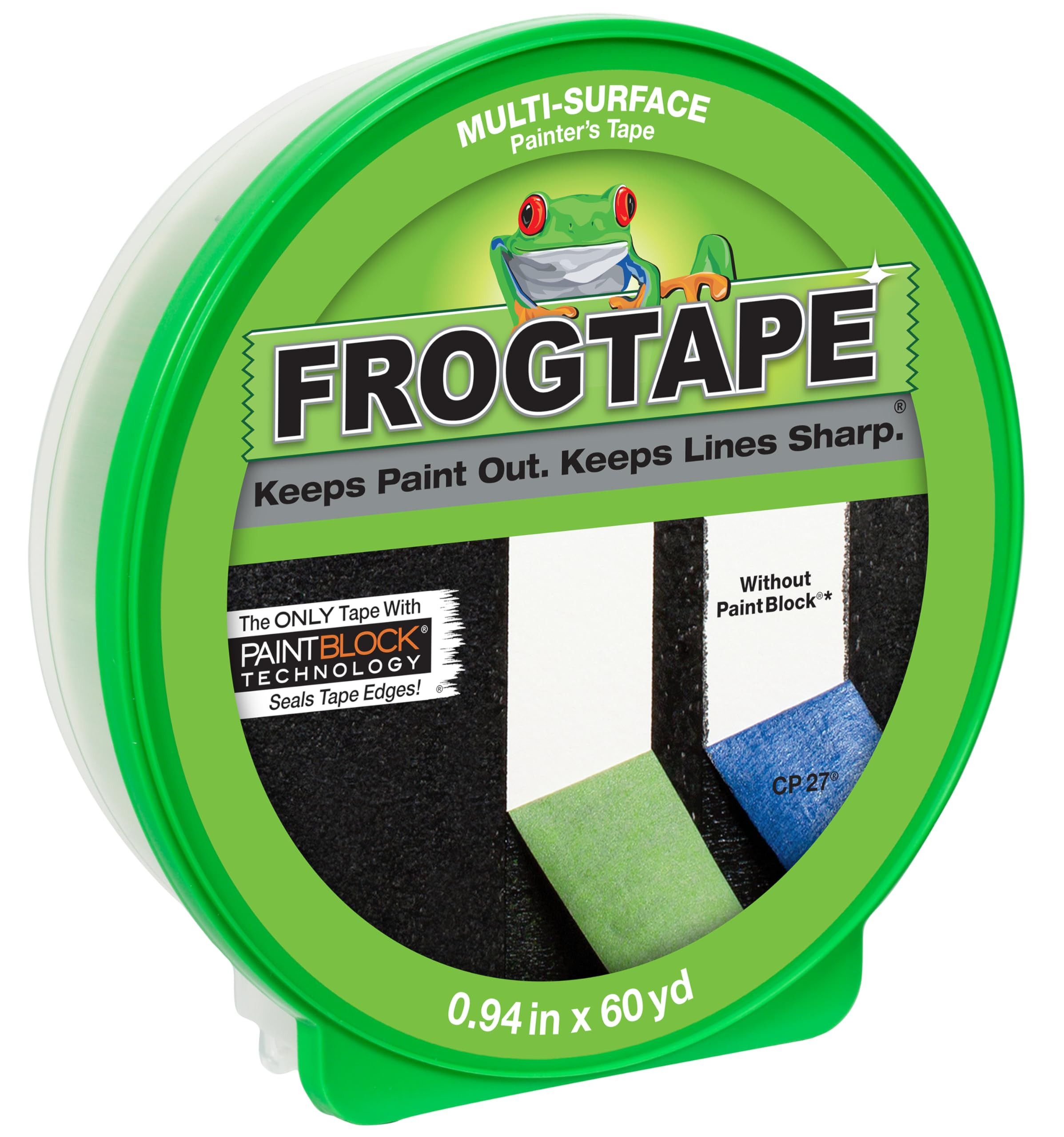 FrogTape Multi-Surface Painters Tape with PAINTBLOCK, 1 Inch Wide (0.94 In. x 60 Yds), Medium Adh... | Amazon (US)