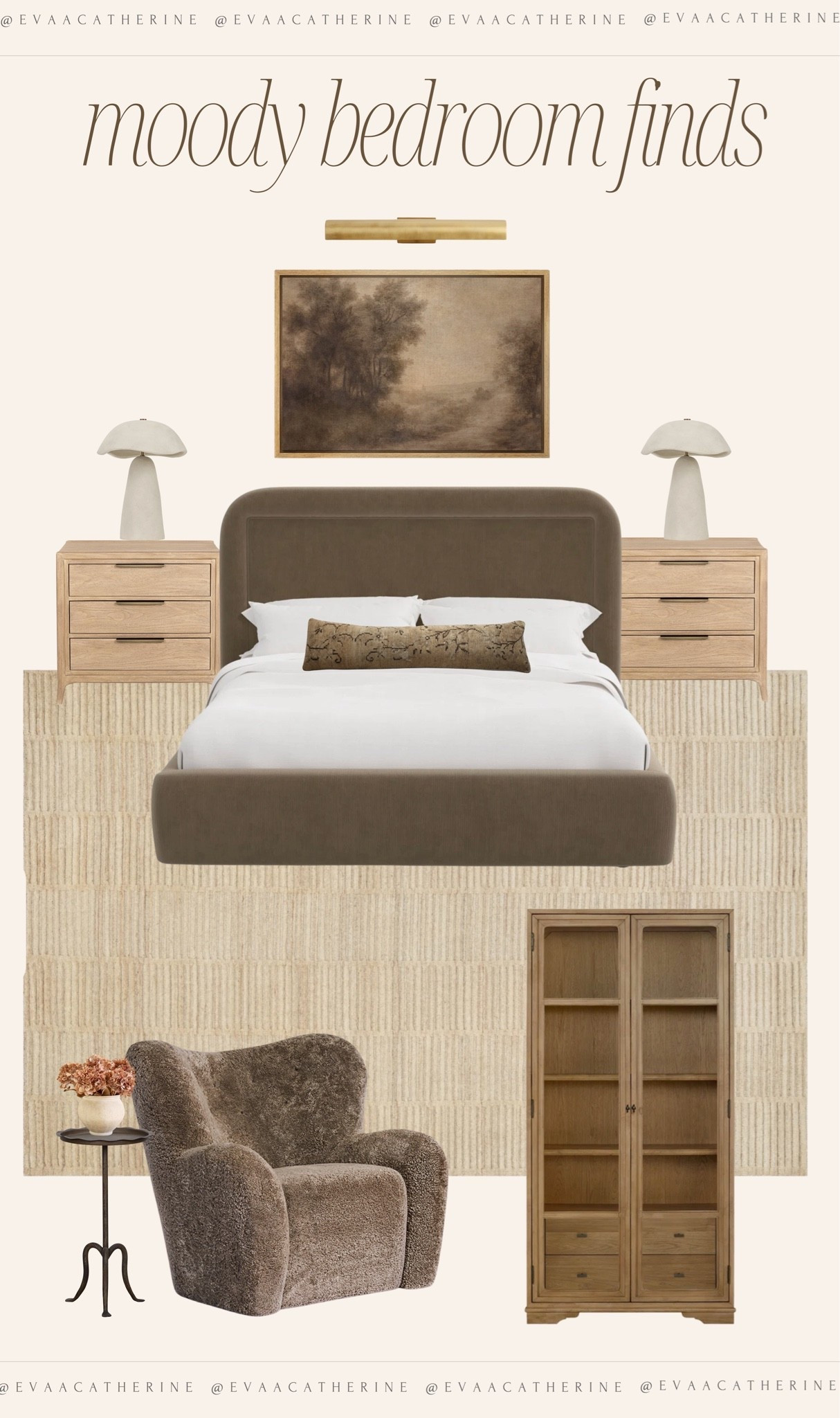 A moody bedroom isn’t about following trends—it’s about creating a space that instantly makes you exhale.

Warm wood tones, rich textures, layered neutrals, and soft lighting come together to create a room that feels equal parts cozy and elevated. These are the pieces I keep coming back to when designing a bedroom that feels timeless, collected, and lived in.

Which piece are you adding to your dream bedroom first?

#MoodyBedroom #BedroomDesign #NeutralHomeDecor #ModernVintageStyle #InteriorInspiration

moody bedroom, neutral bedroom ideas, warm wood furniture, vintage modern decor, cozy bedroom inspiration, layered textures, bedroom styling, interior design inspiration, neutral home aesthetic, timeless interiors, bedroom finds, organic modern home, earthy color palette, home decor inspiration, Casa Chicollo

#LTKHome