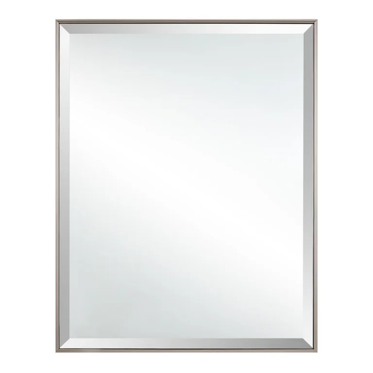 Mainstays Beveled Modern Rectangular Wall Mirror, 23" x 29", Gunmetal - Walmart.com | Walmart (US)