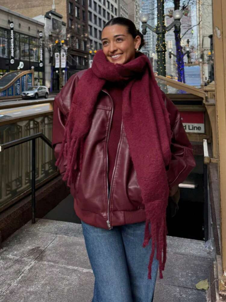 Burgundy Scarf | SHEIN