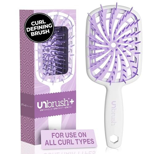 FHI Heat UNbrush Plus — Curly Hair Brush for Gentle & Effective Detangling on Wet or Dry Fragile Hair Types — Detangler Brush w/ 84 UltraFlex Bristles, Ultra-light, Vented, Anti Static Hairbrush | Amazon (US)