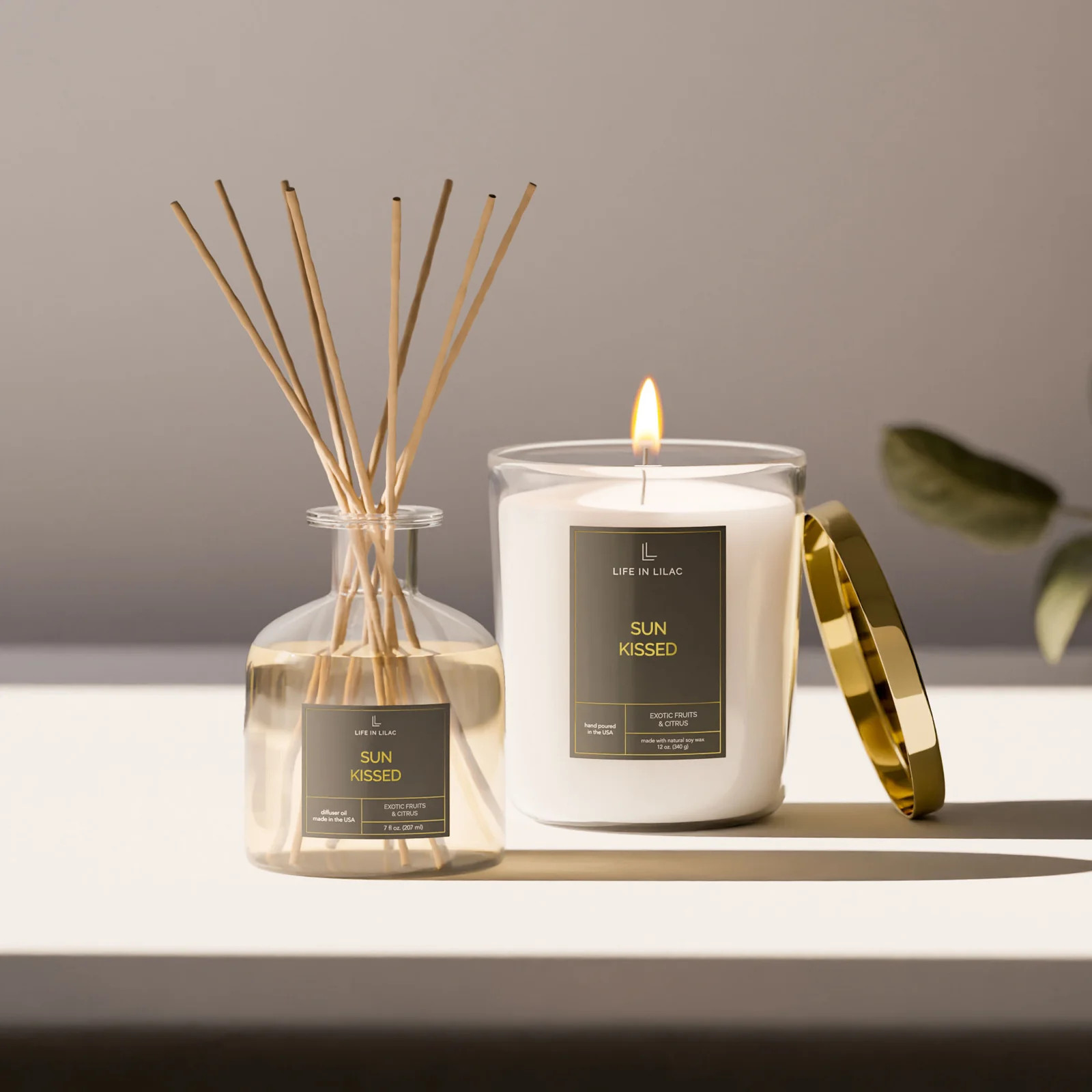 Sun Kissed Clear Candle Diffuser Bundle | Life In Lilac