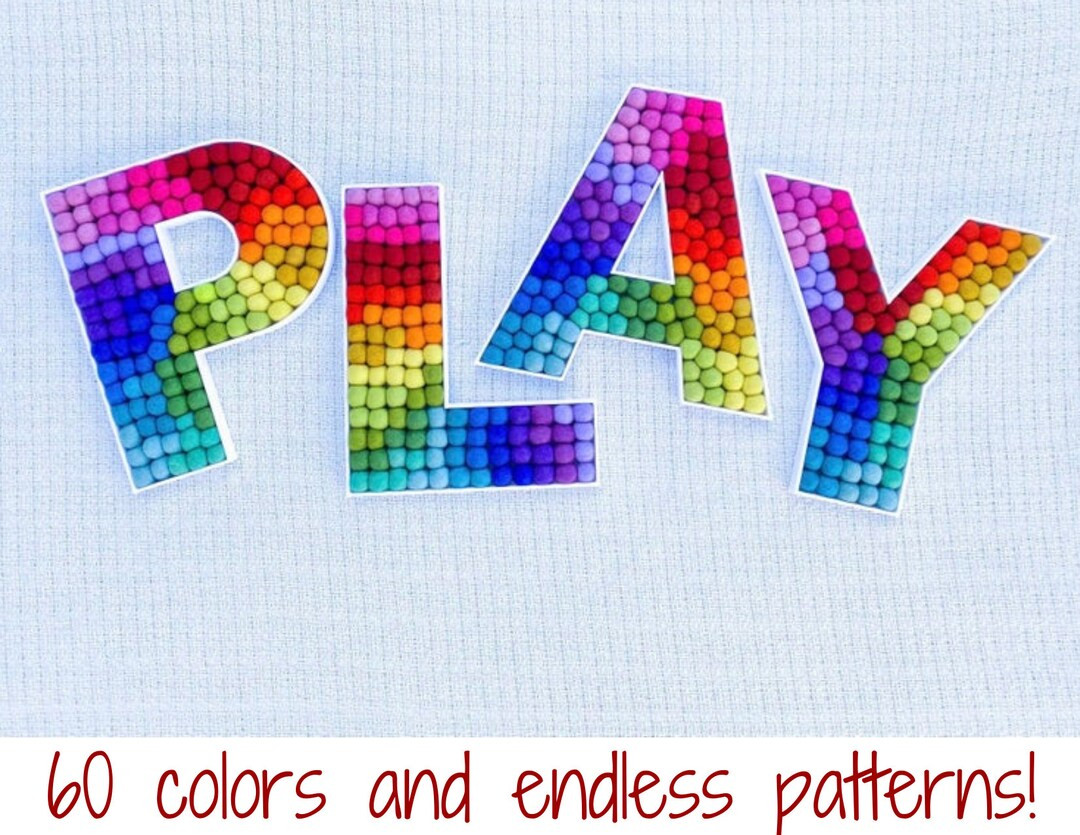Customizable PLAY in 3 Sizes - Felt Ball Letters for Play Room, Nursery, Kid Room, Toy Room - Cus... | Etsy (US)