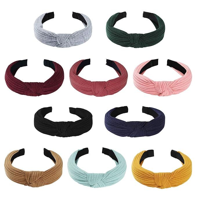10 Pcs Headbands for Women, Wide Headbands Knotted Headbands for Women, Headbands for Women Hair,... | Amazon (US)