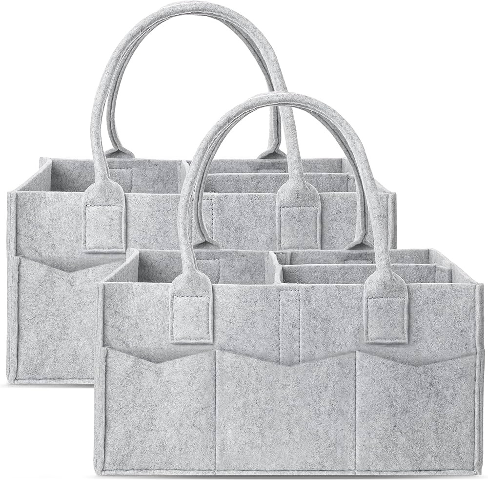 Cute Castle 2 Pack Diaper Caddy Organizer - Portable Baby Caddy Organizer with Handle, Nursery St... | Amazon (US)