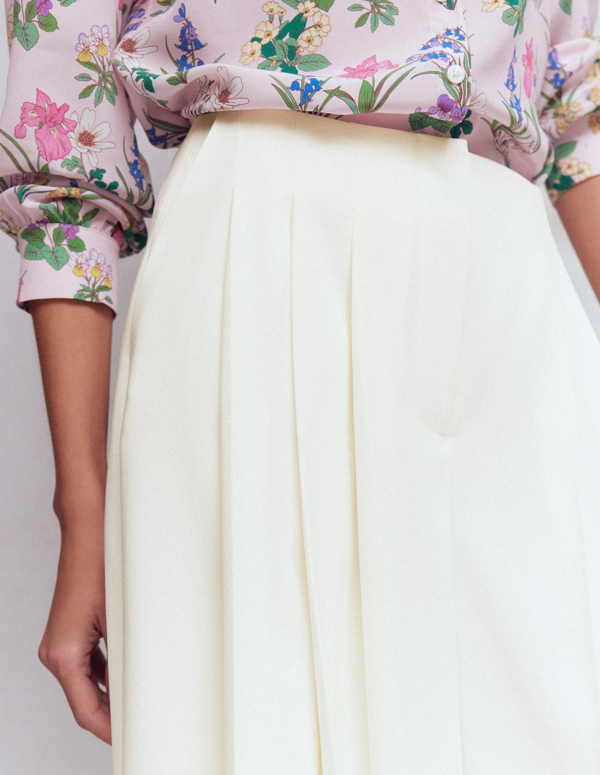 Regent Wide Leg Trousers-Ivory | Boden UK