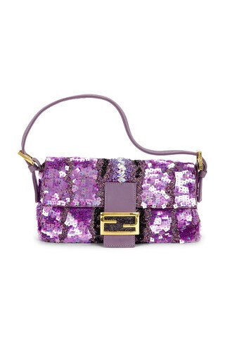 Fendi Sequin Baguette Shoulder Bag in Purple | FWRD 