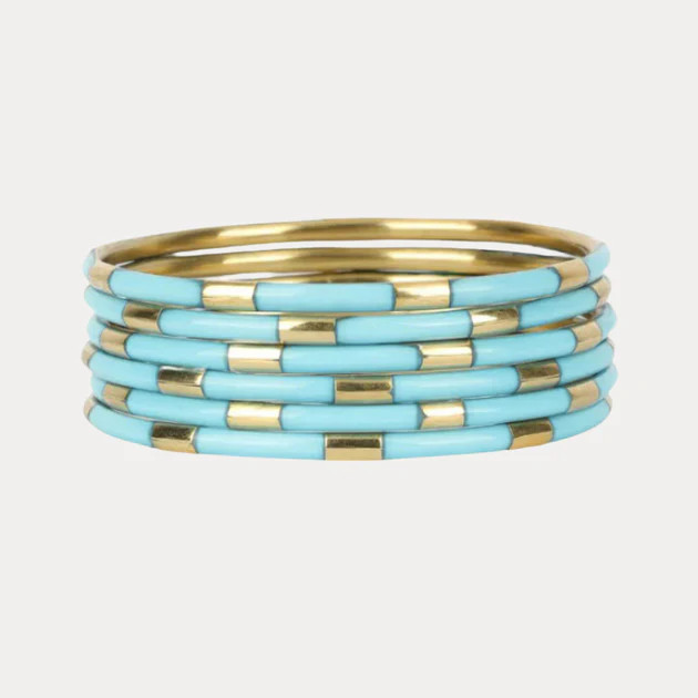 Turquoise Veda Bangles - Set of 6 | BuDhaGirl
