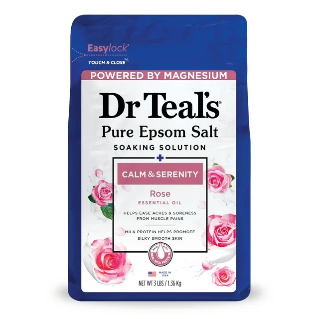 Dr Teal's Epsom Salt Magnesium Soak, Calm & Serenity with Rose Essential Oil & Milk Protein 3 lbs... | Walmart (US)