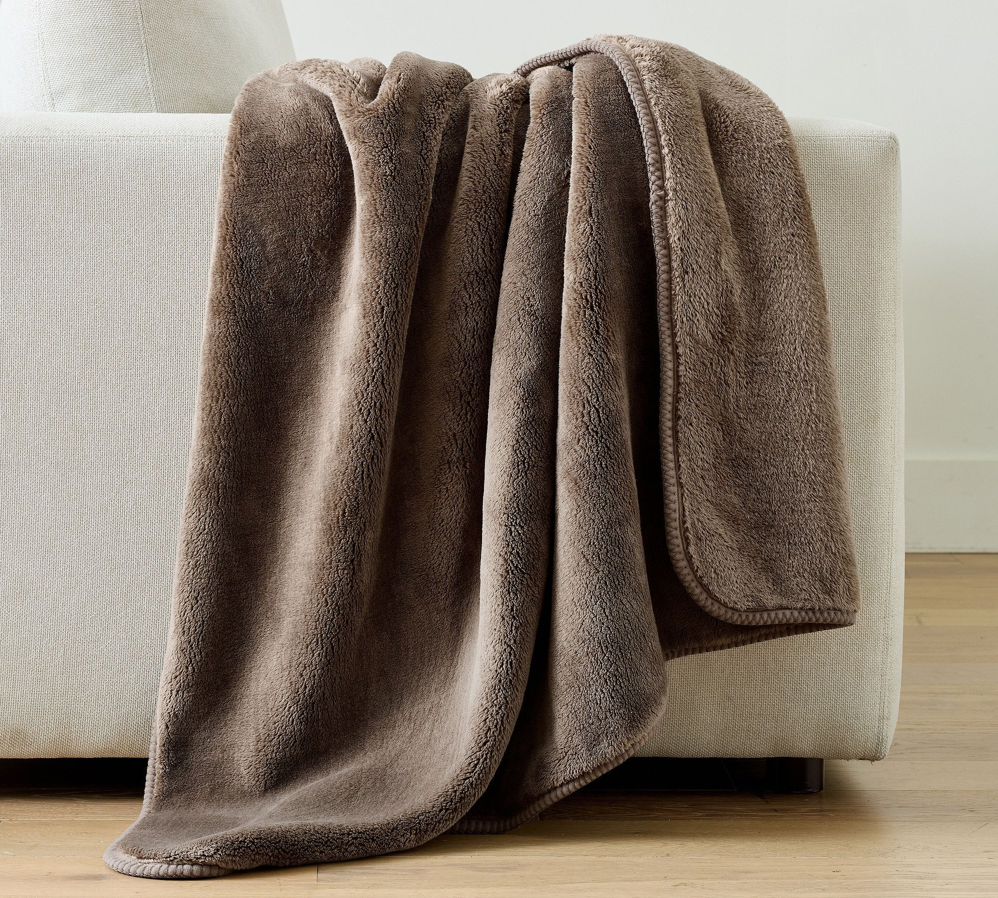 Cozy Cloud Plush Throw Blanket, 50x60"", Espresso | Pottery Barn (US)