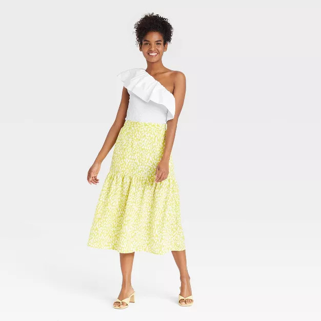 Women's Ruffle Elbow Sleeve One Shoulder Blouse - Who What Wear™ | Target