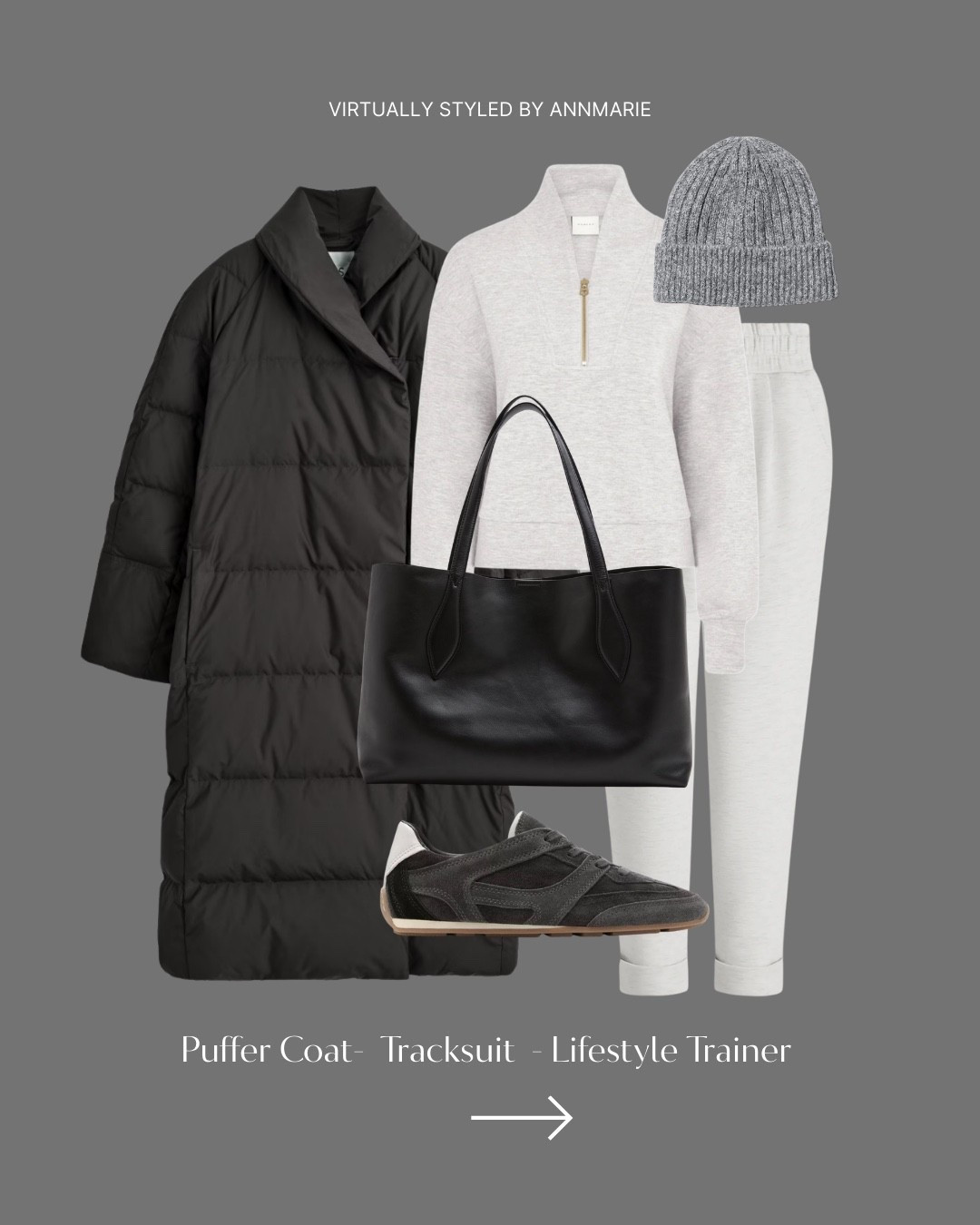 Winter outfit with puffer & tracksuit