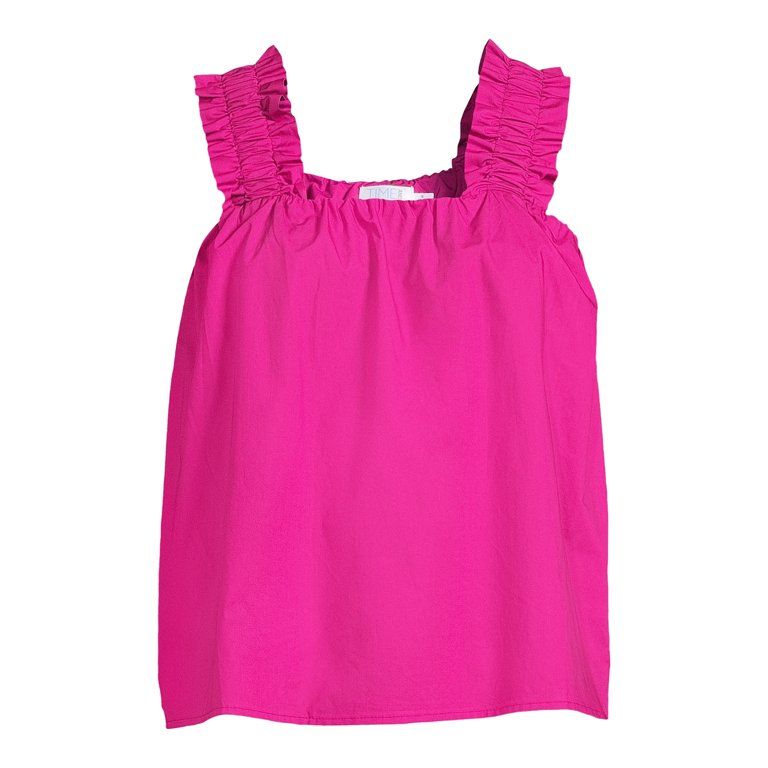 Time and Tru Women's Ruffle Strap Top | Walmart (US)