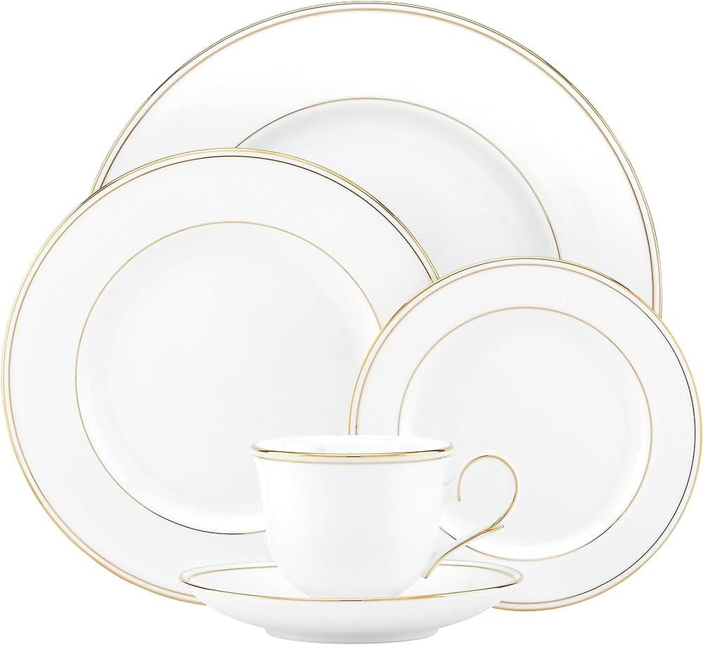 Lenox 5-Piece Place Setting Federal Gold, White | Amazon (US)