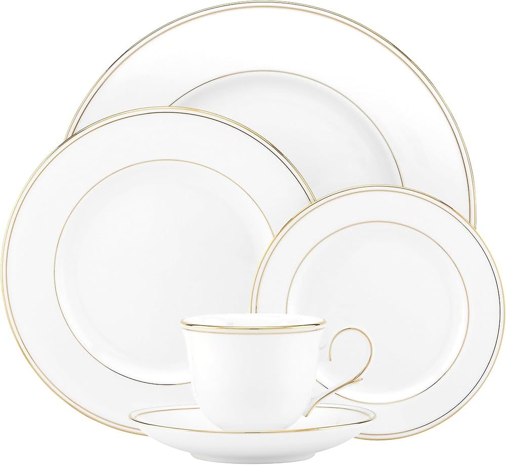 Lenox 5-Piece Place Setting Federal Gold, White | Amazon (US)