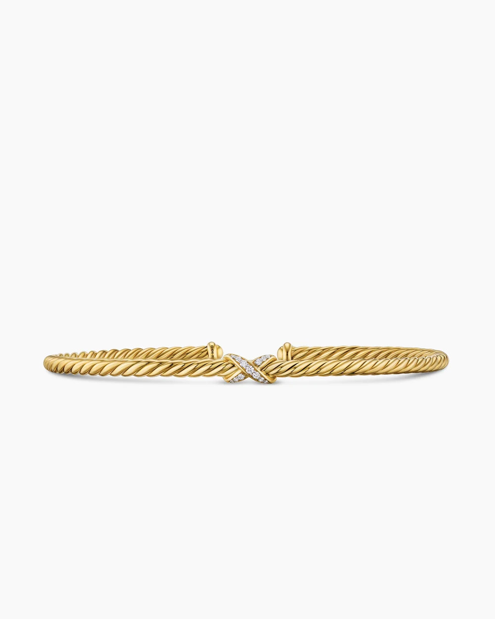 David Yurman | Micro Cable Flex X Bracelet in Sterling Silver with Diamonds, 2.6mm | David Yurman