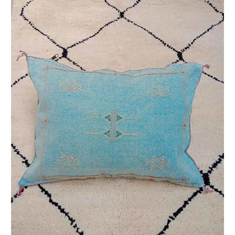 Cactus silk pillow 22'16' in Moroccan cactus silk | Etsy | Etsy (US)