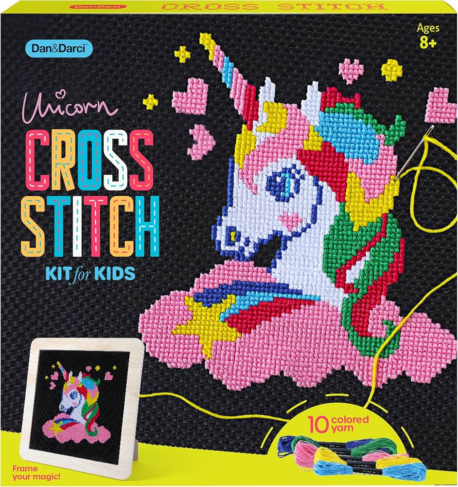 Unicorn Cross Stitch Kit for Kids - Fun Crafts for Girls 8-12 - 9 Year Old Girl Birthday Gifts - ... | Amazon (US)
