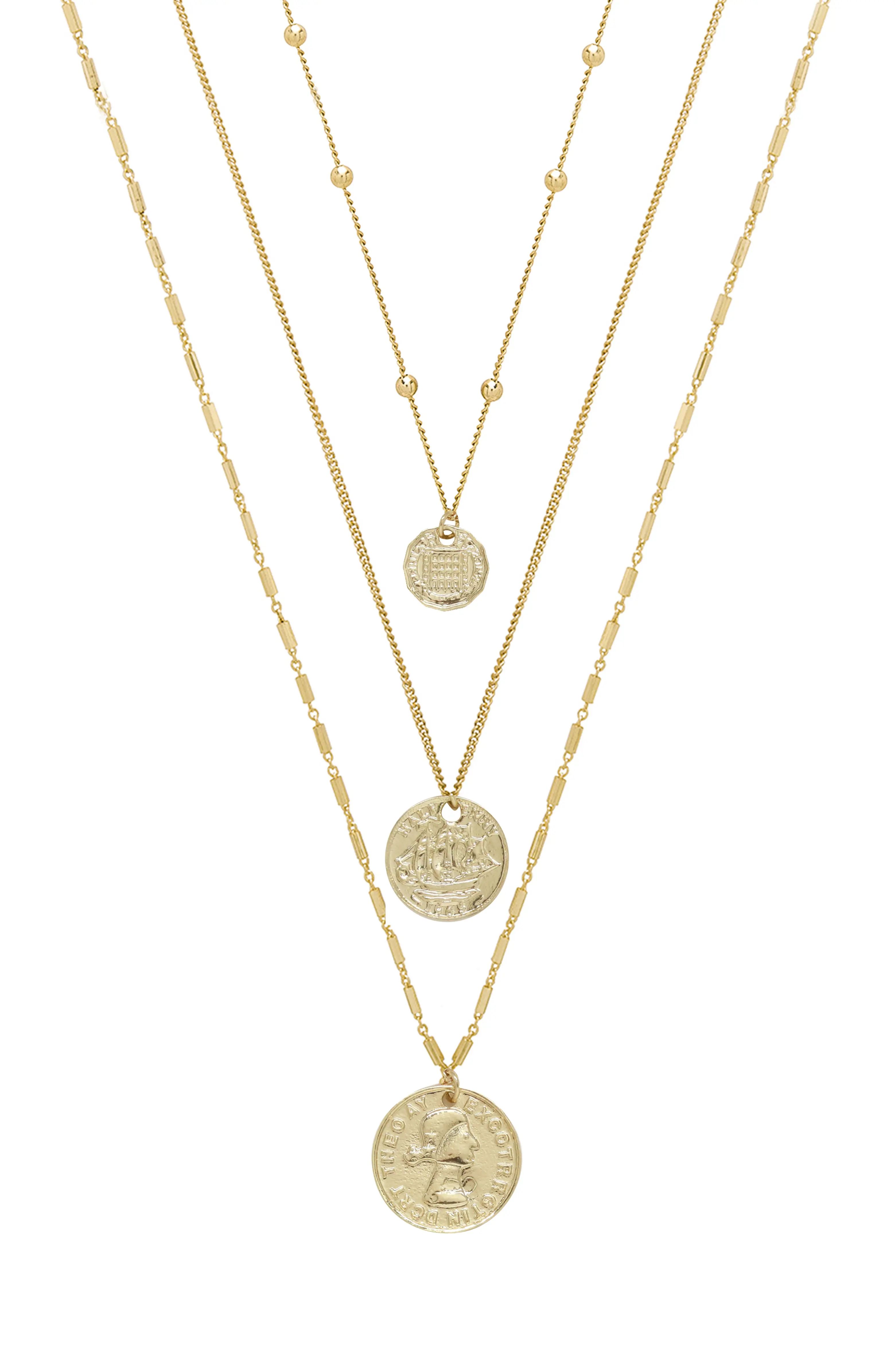 Set of 3 Coin Pendant Necklaces | Nordstrom