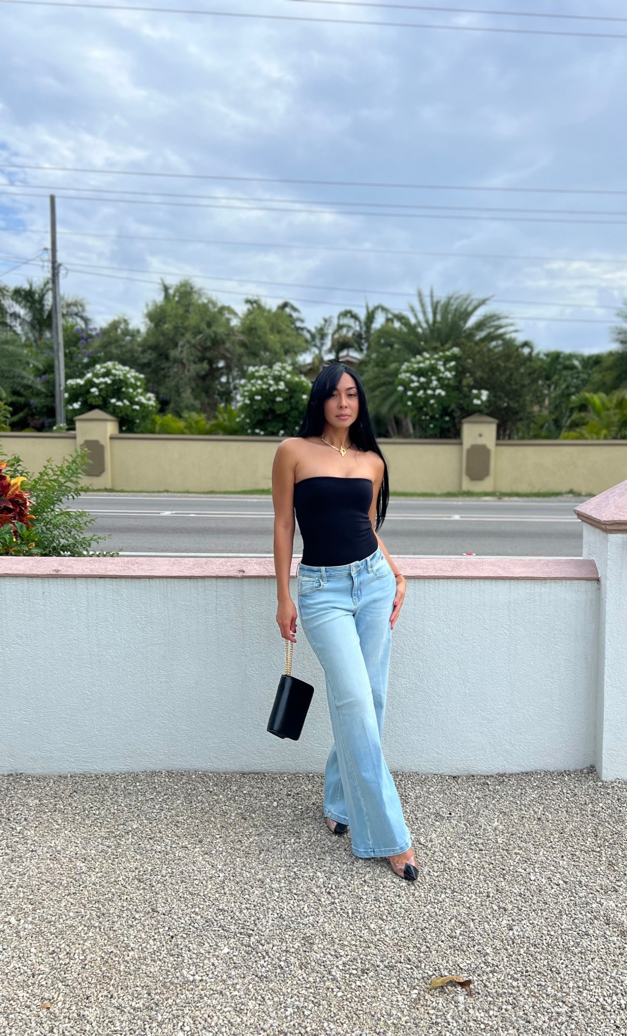 ✨Wide-leg denim done right it ✨
This look is all about clean lines and effortless chic. A sleek black tube top balances out the volume of these light-wash wide-leg jeans, creating a flattering silhouette that works from brunch to date night.
Paired with pointed heels and a structured mini bag, it's the perfect mix of relaxed and refined.
Wide-leg pants are a must-have staple this season, comfortable, versatile, and endlessly stylish.
Shop similar items of my outfit through my LTK links! 🛍️
Wide leg jeans, Bandeau tops, summer outfits 
********************
Jean de pierna ancha con estilo + Este look se trata de líneas limpias y un chic sin esfuerzo. Un top negro tipo bandeau equilibra el volumen de estos jeans de pierna ancha en lavado claro, creando una silueta favorecedora que funciona desde un brunch hasta una cita de noche.
Combinados con tacones en punta y un bolso mini estructurado, es la mezcla perfecta entre relajado y elegante. Los pantalones de pierna ancha son un básico imprescindible esta temporada-cómodos, versátiles y llenos de estilo.
Compra el artículos similares en mi outfit a través de mis enlaces en LTK. 🛍️