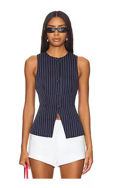 ALL THE WAYS Jianna Vest in Navy & White from Revolve.com | Revolve Clothing (Global)