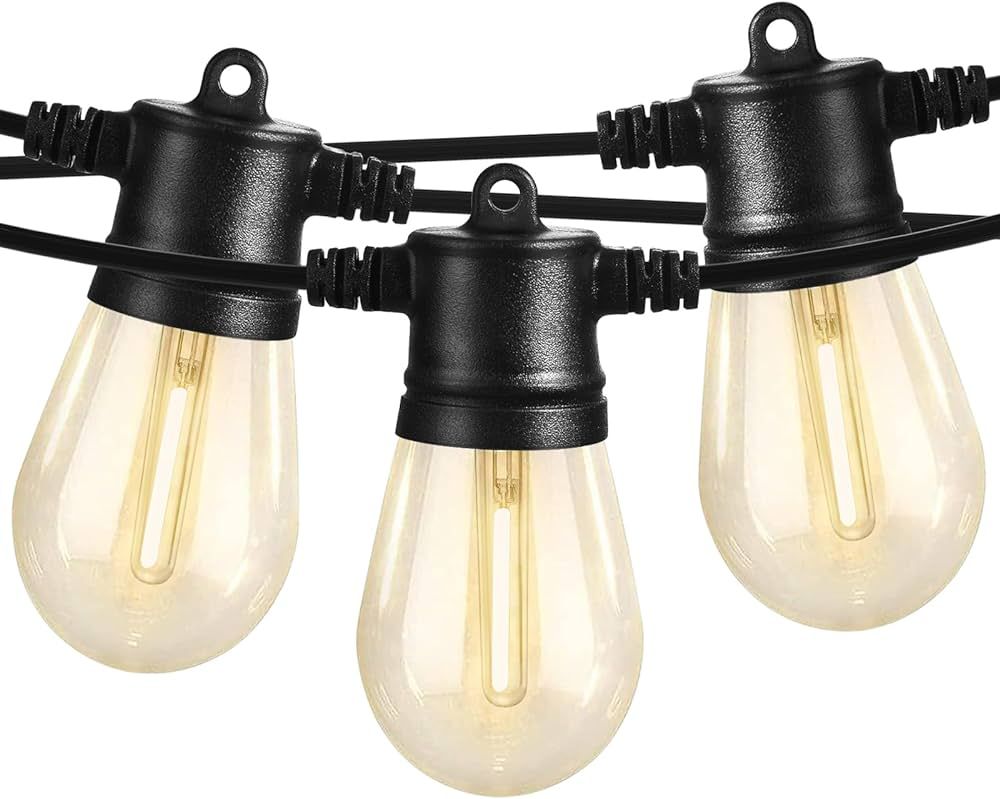 SUNTHIN Outdoor String Lights, 96FT Patio Lights with 32 LED Shatterproof Bulbs, Hanging for Outs... | Amazon (US)