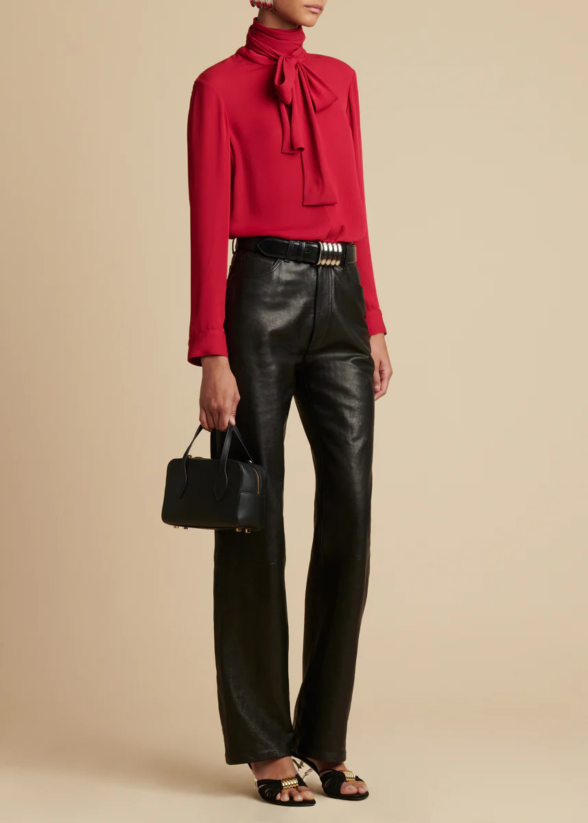 The Danielle Pant in Black Leather | Khaite