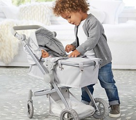 Gray Convertible 3-in-1 Doll Stroller | Pottery Barn Kids