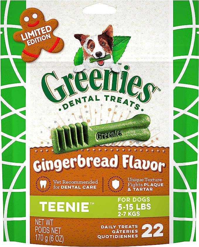 Greenies Holiday Gingerbread Flavor Dental Dog Treats | Amazon (US)