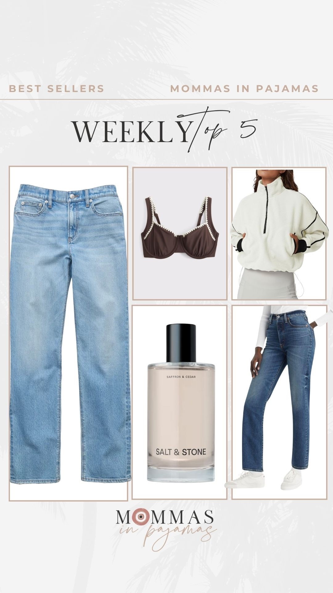 Bestsellers of the week:
American Eagle straight leg jeans; Abercrombie full bust friendly swimsuit top; Amazon half zip fleece sweatshirt, Levi’s ribcage denim and my newest favorite fragrance. 
Bestsellers of the week, short girl friendly denim, affordable fragrance 

#LTKMidsize #LTKPetite #LTKFindsUnder50