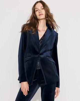 Women's One-Button Velvet Blazer in River Teal size Large | White House Black Market, Business Casual Work Clothes | White House Black Market