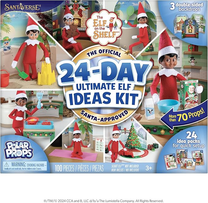 The Elf on the Shelf 24-Day Ultimate Kit – Official Elf Accessories with 70+ Props, Idea Cards,... | Amazon (US)