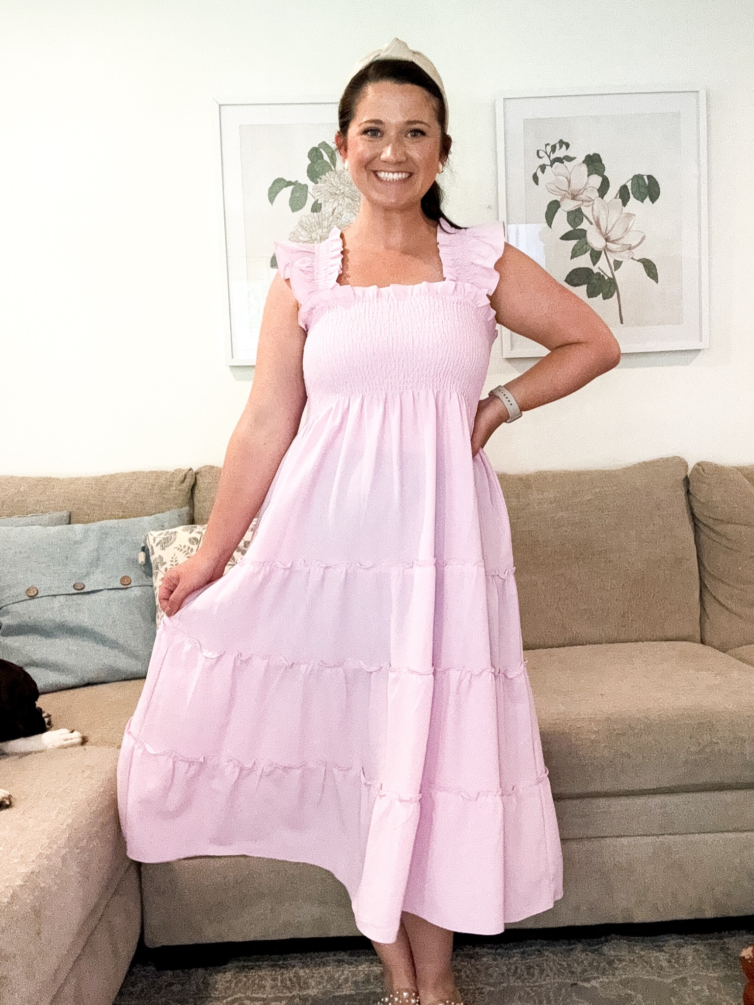 Summer dress. Hillhouse nap dress. Pink midi dresss