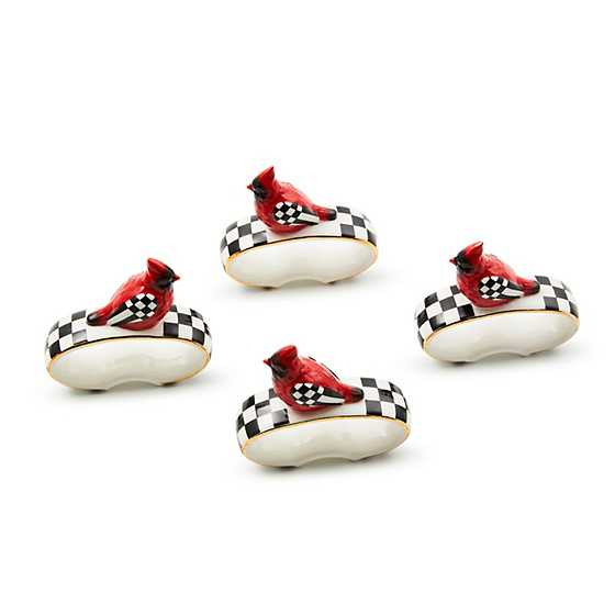 Cardinal Toile Napkin Rings, Set of 4 | MacKenzie-Childs