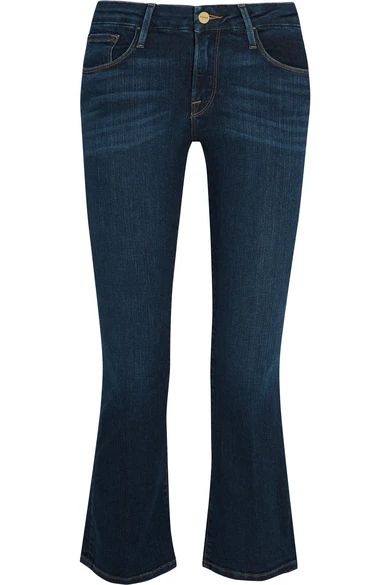 FRAME - Le Crop Mini Boot Mid-rise Jeans - Dark denim | NET-A-PORTER (UK & EU)