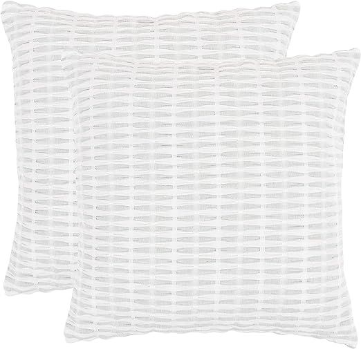 KAF Home Pleated Please Pillow Cover 20 x 20-inch 100-Percent Cotton | Set of 2 Pillow Covers (Sa... | Amazon (US)
