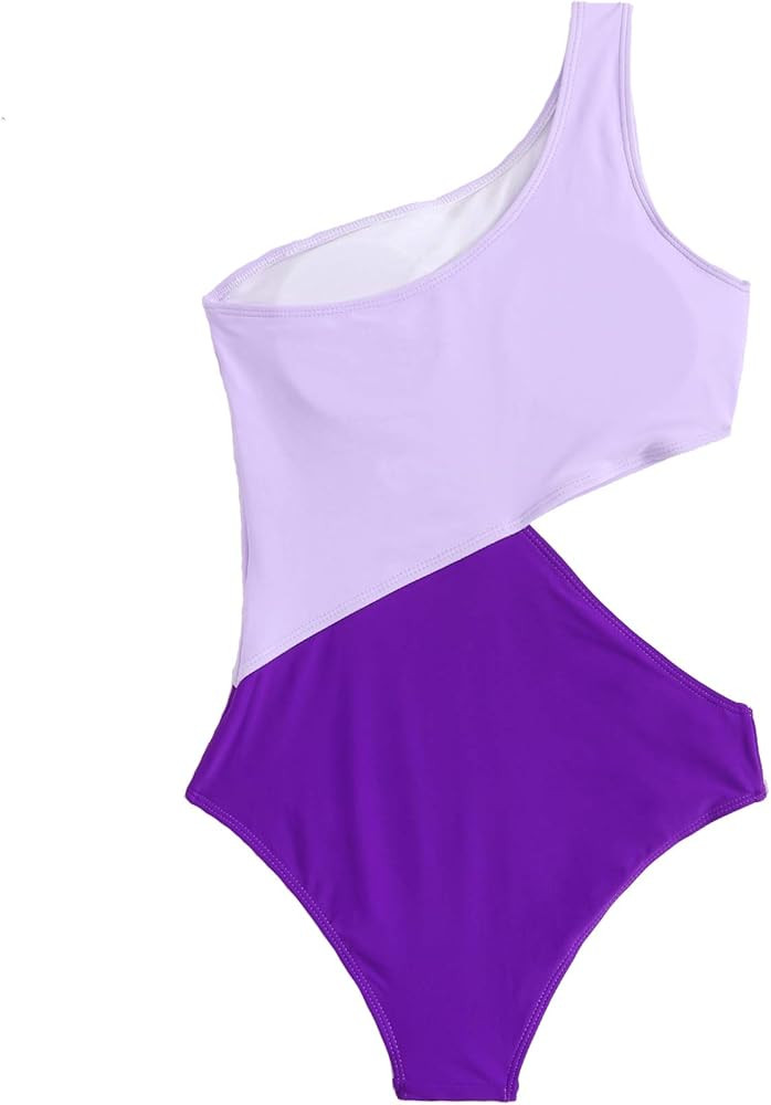 SweatyRocks Women's Bathing Suits One Shoulder Cutout One Piece Swimsuit Swimwear Monokini | Amazon (US)