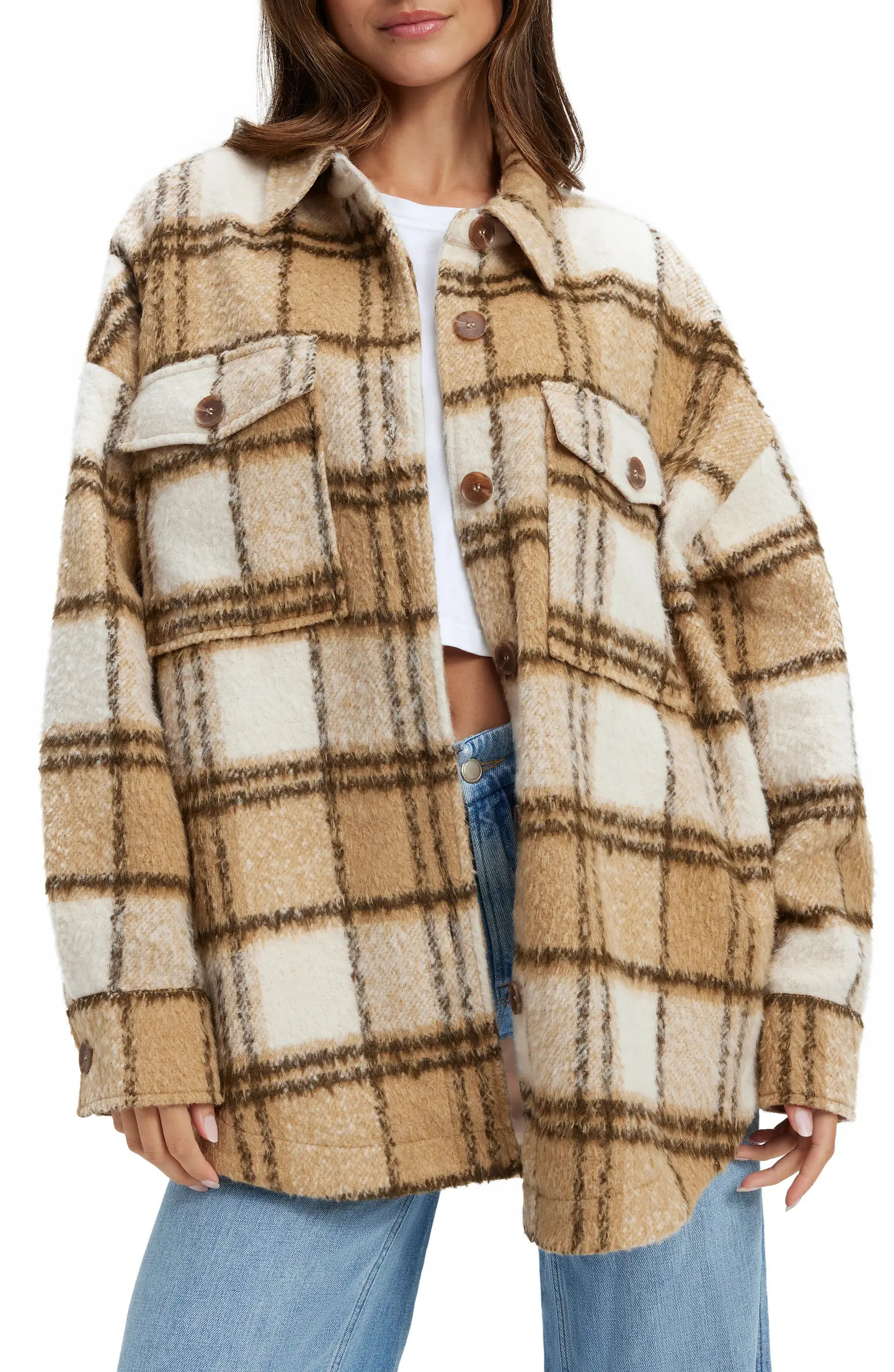 Good American Plaid Shacket | Nordstrom | Nordstrom