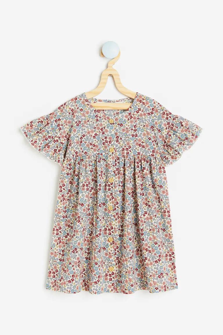 Flutter-sleeved Double-weave Dress | H&M (US + CA)