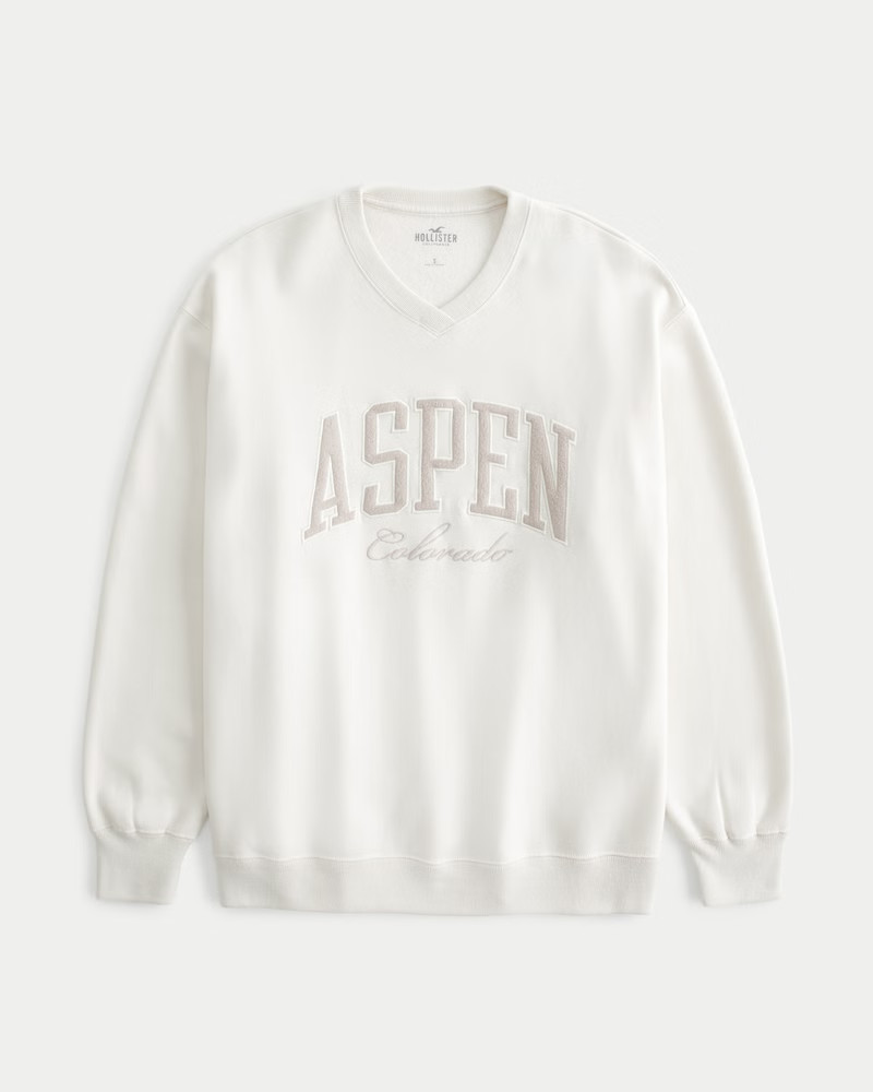 Oversized Aspen Graphic Crew Sweatshirt | Hollister (US)