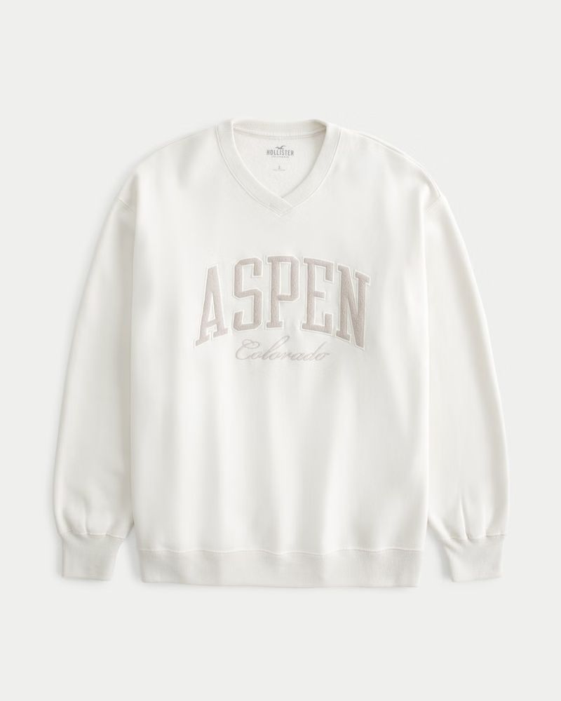 Oversized Aspen Graphic Crew Sweatshirt | Hollister (US)