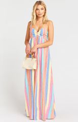 Magnolia Maxi Dress ~ Rainbow Stripe Linen | Show Me Your Mumu