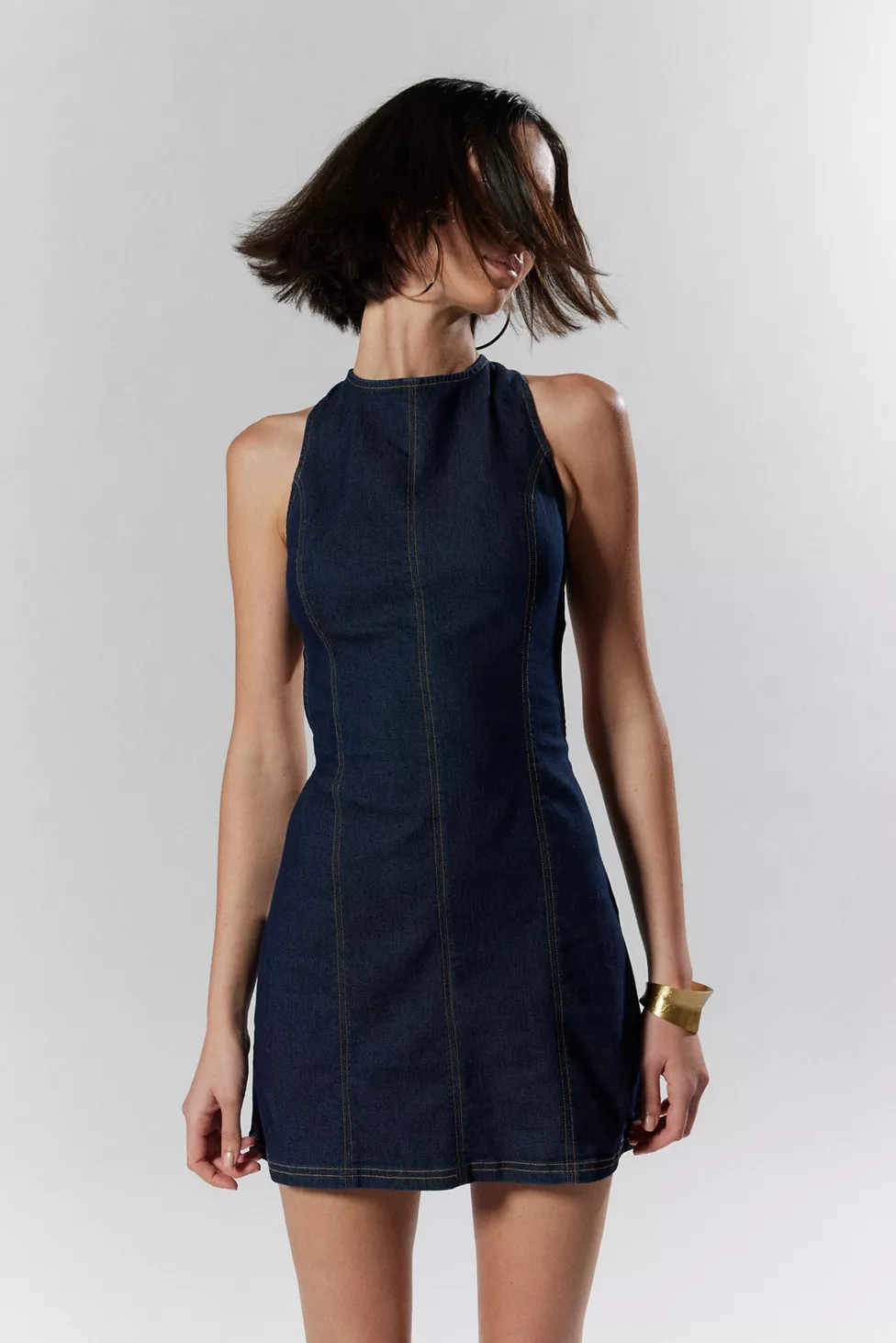Silence + Noise Lilith Denim Cutout Shift Dress | Urban Outfitters (US and RoW)